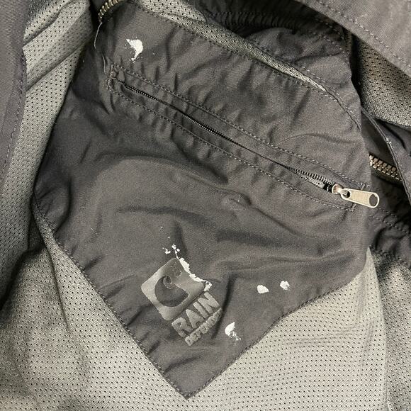 Carhartt Rain Defender Black Hooded Jacket Utility Coat Men's 2XL 103126 001 - Picture 10 of 14